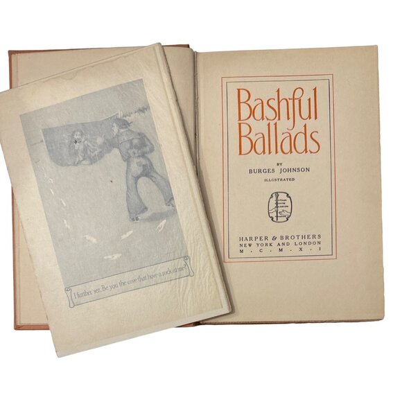 Bashful Ballads by Burgess Johnson HC 1911 Poetry Harper & Bros NY illustrated - Picture 2 of 16
